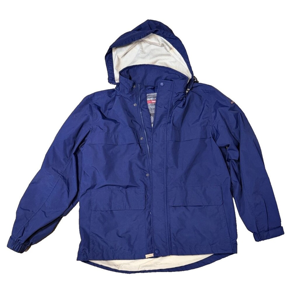 Eddie Bauer WeatherEdge Jacket Men's M Zip-off Hood Navy Blue 2455